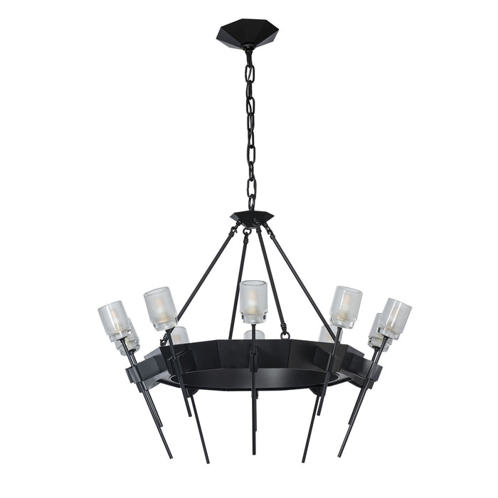 Hubbardton Forge 101525-SKT-10-YC0369 Ten Light Chandelier, Black
