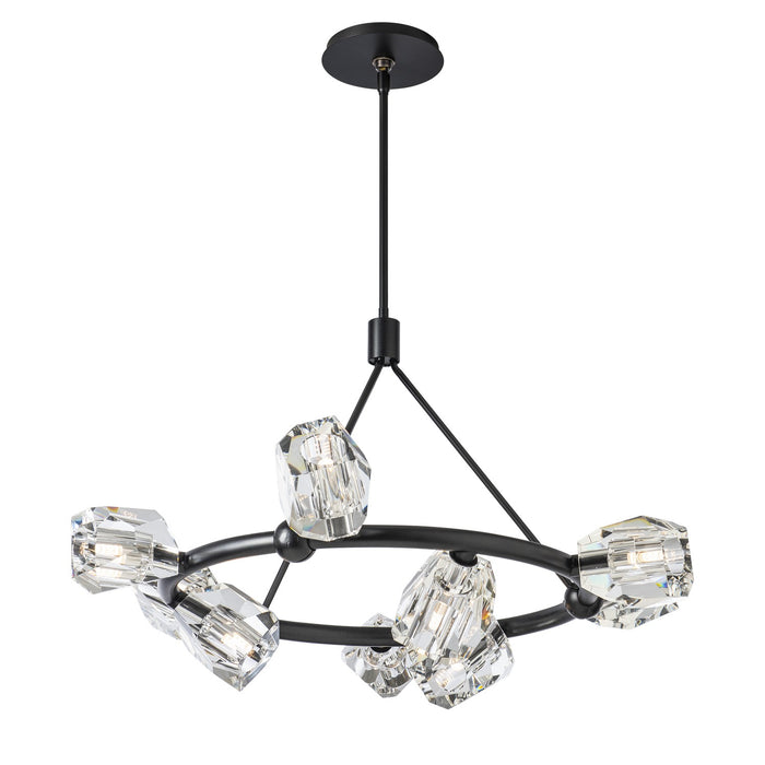 Hubbardton Forge 131067-SKT-MULT-10-CR Nine Light Pendant, Black