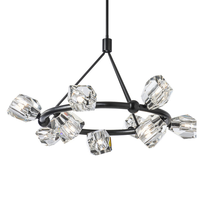 Hubbardton Forge 131067-SKT-MULT-10-CR Nine Light Pendant, Black