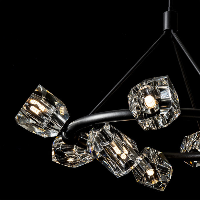 Hubbardton Forge 131067-SKT-MULT-10-CR Nine Light Pendant, Black