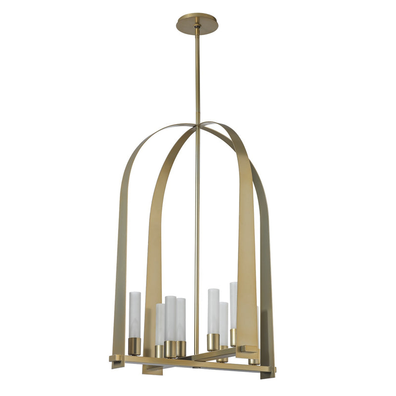 Hubbardton Forge 131071-SKT-MULT-86-FD0611 Eight Light Pendant, Modern Brass