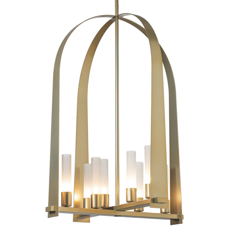 Hubbardton Forge 131071-SKT-MULT-86-FD0611 Eight Light Pendant, Modern Brass
