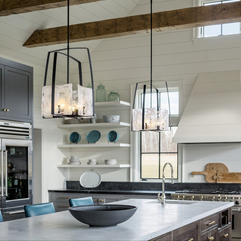 Hubbardton Forge 131310-SKT-MULT-10-YR0699 Four Light Pendant, Black