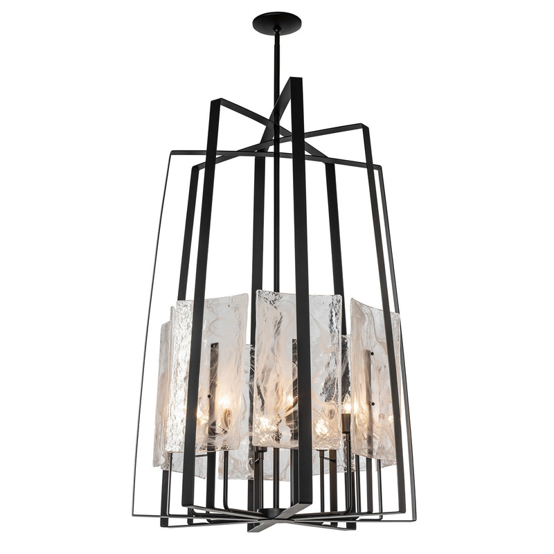 Hubbardton Forge 131313-SKT-MULT-10-YR0729 Eight Light Pendant, Black