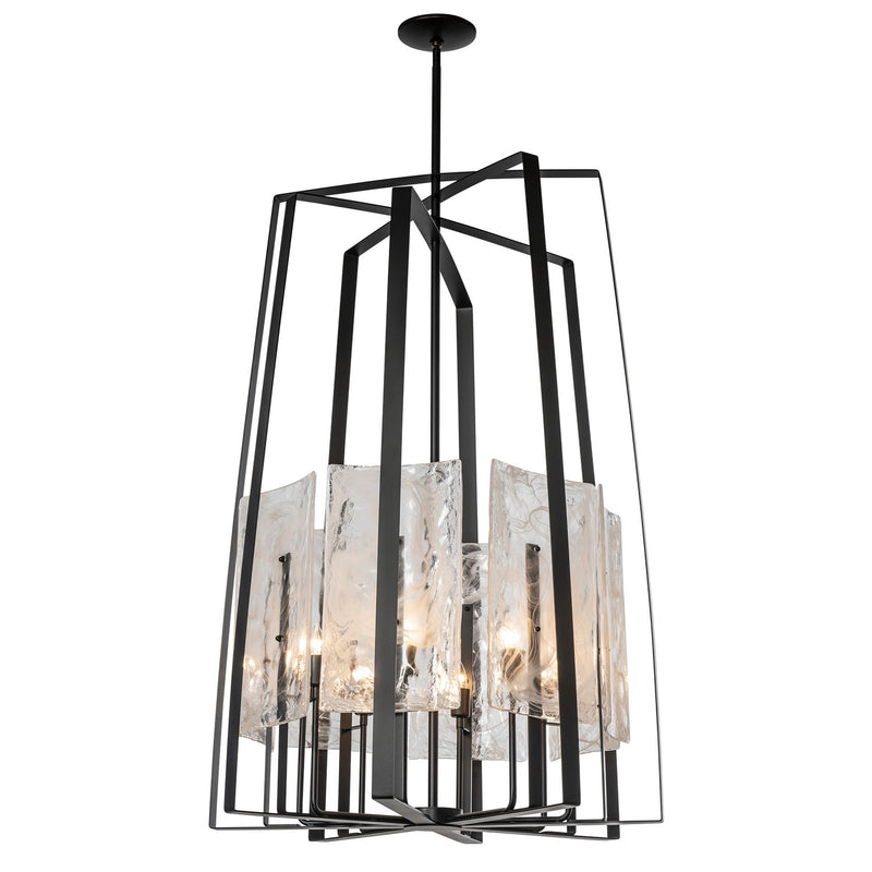 Hubbardton Forge 131313-SKT-MULT-10-YR0729 Eight Light Pendant, Black