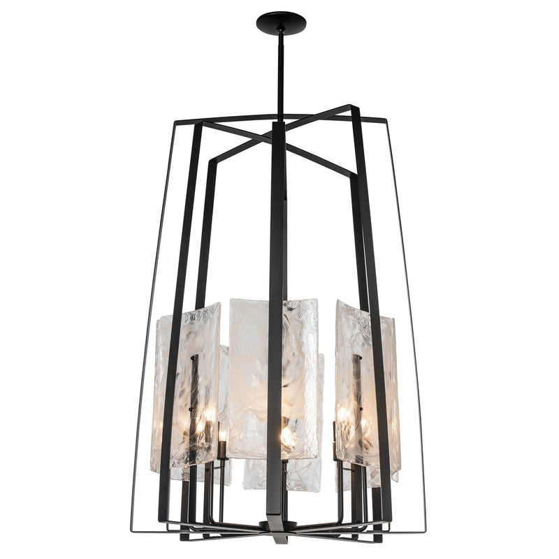 Hubbardton Forge 131313-SKT-MULT-10-YR0729 Eight Light Pendant, Black
