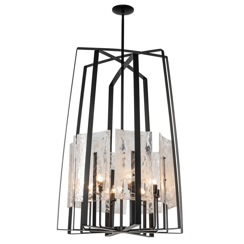 Hubbardton Forge 131313-SKT-MULT-10-YR0729 Eight Light Pendant, Black