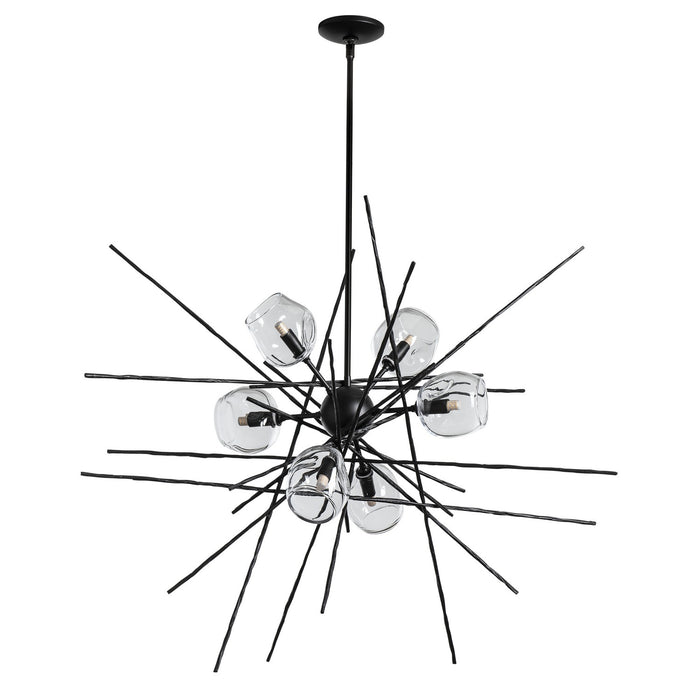 Hubbardton Forge 131590-SKT-MULT-10-ZM0709 Six Light Pendant, Black