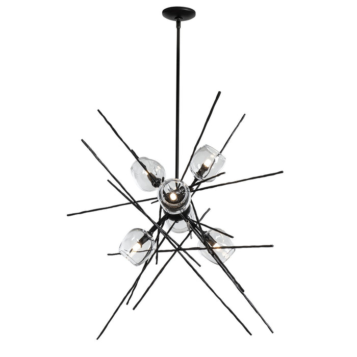 Hubbardton Forge 131590-SKT-MULT-10-ZM0709 Six Light Pendant, Black