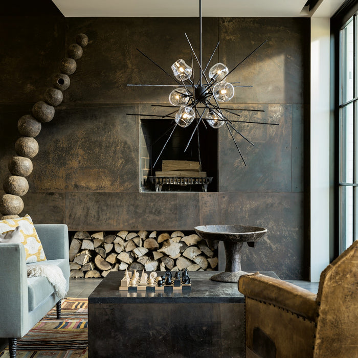 Hubbardton Forge 131590-SKT-MULT-10-ZM0709 Six Light Pendant, Black