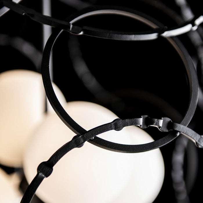 Hubbardton Forge 131602-SKT-MULT-10-GG0677 Six Light Pendant, Black