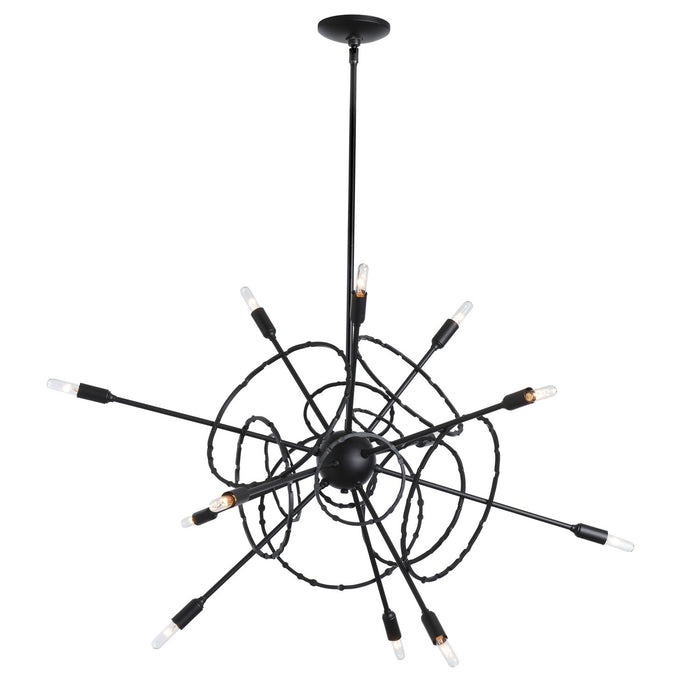 Hubbardton Forge 131604-SKT-MULT-10 12 Light Pendant, Black