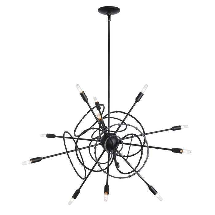 Hubbardton Forge 131604-SKT-MULT-10 12 Light Pendant, Black