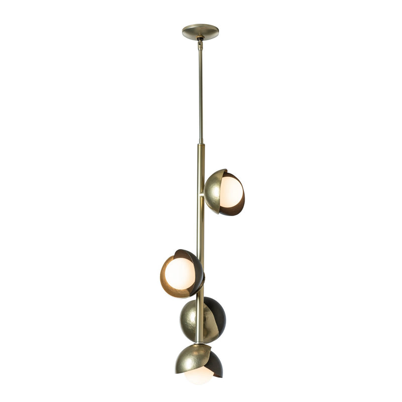 Hubbardton Forge 131611-SKT-MULT-86-14-GG0711 Four Light Pendant, Modern Brass