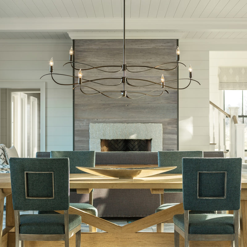 Hubbardton Forge 136352-SKT-MULT-07 Six Light Chandelier, Dark Smoke