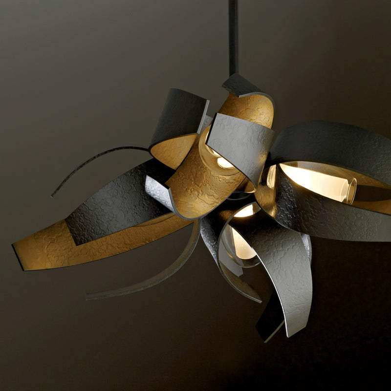 Hubbardton Forge 136500-SKT-MULT-07-YE0352 Four Light Pendant, Dark Smoke