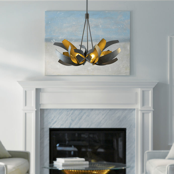 Hubbardton Forge 136501-SKT-MULT-07-YE0352 Six Light Pendant, Dark Smoke