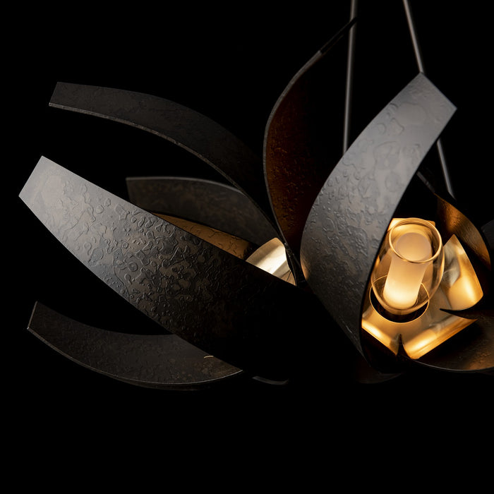 Hubbardton Forge 136502-SKT-MULT-07-BR-YE0352 Six Light Pendant, Dark Smoke