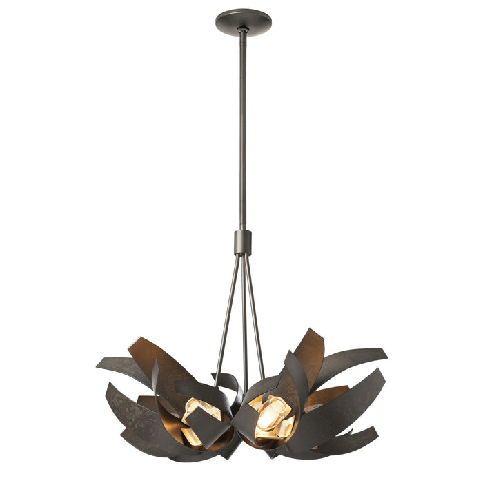 Hubbardton Forge 136502-SKT-MULT-07-BR-YE0352 Six Light Pendant, Dark Smoke