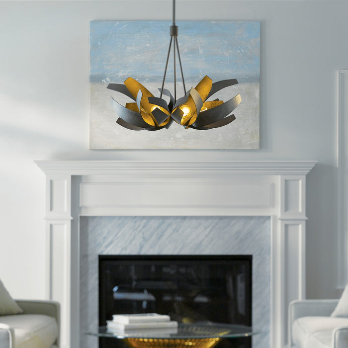 Hubbardton Forge 136505-SKT-MULT-07-YE0377 Six Light Pendant, Dark Smoke