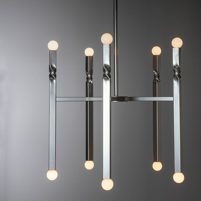 Hubbardton Forge 137430-SKT-MULT-85 Ten Light Pendant, Sterling