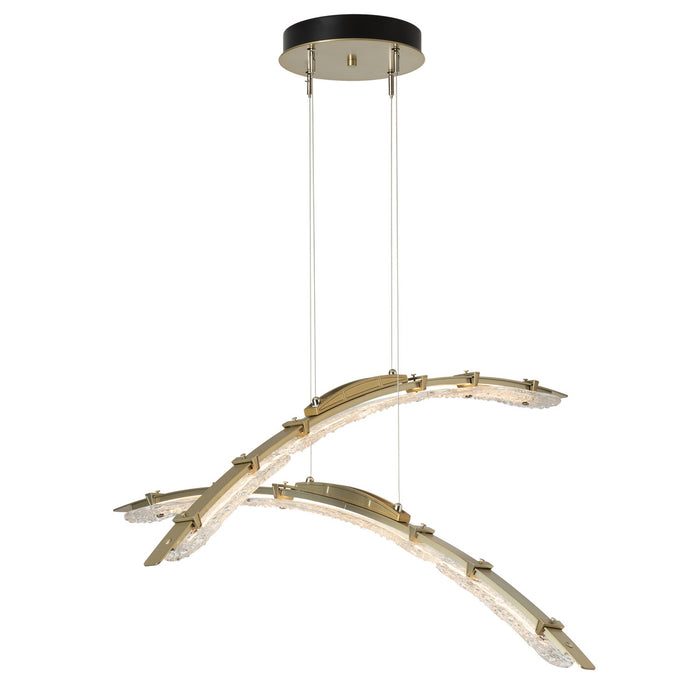 Hubbardton Forge 137587-LED-STND-86-ZM0749 LED Pendant, Modern Brass