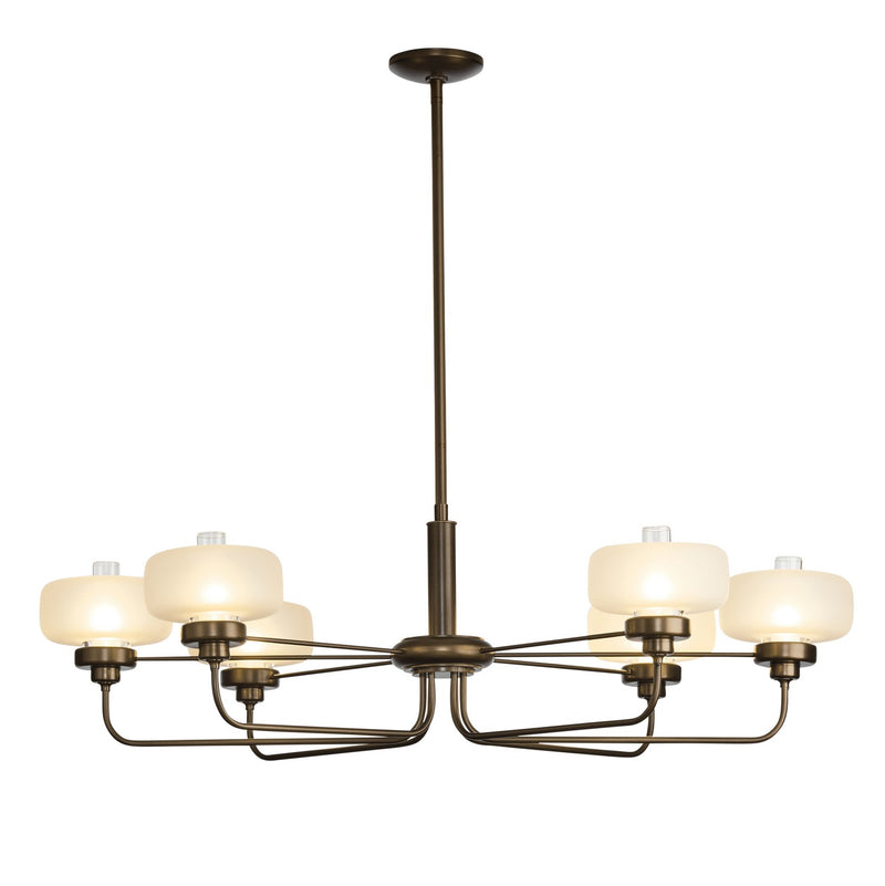 Hubbardton Forge 137840-SKT-MULT-05-WC0593 Six Light Pendant, Bronze