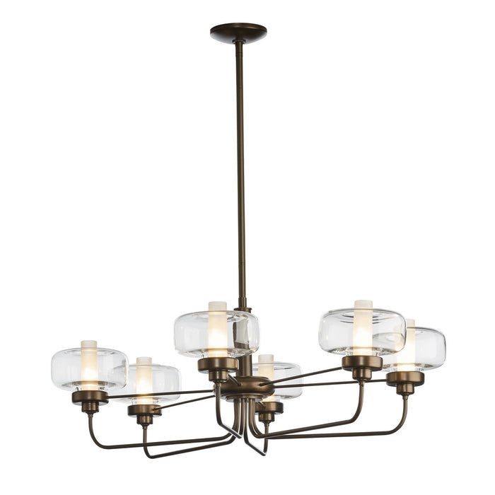 Hubbardton Forge 137840-SKT-MULT-05-YE0592 Six Light Pendant, Bronze