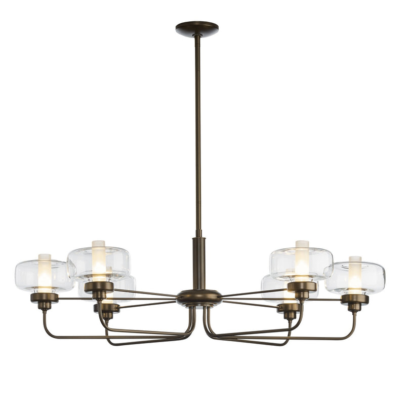 Hubbardton Forge 137840-SKT-MULT-05-YE0592 Six Light Pendant, Bronze