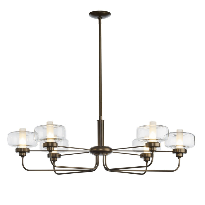 Hubbardton Forge 137840-SKT-MULT-05-YE0592 Six Light Pendant, Bronze