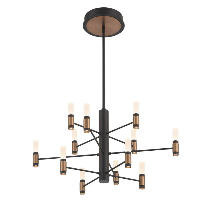 Eurofase 46353-016 LED Chandelier, Brass-Black