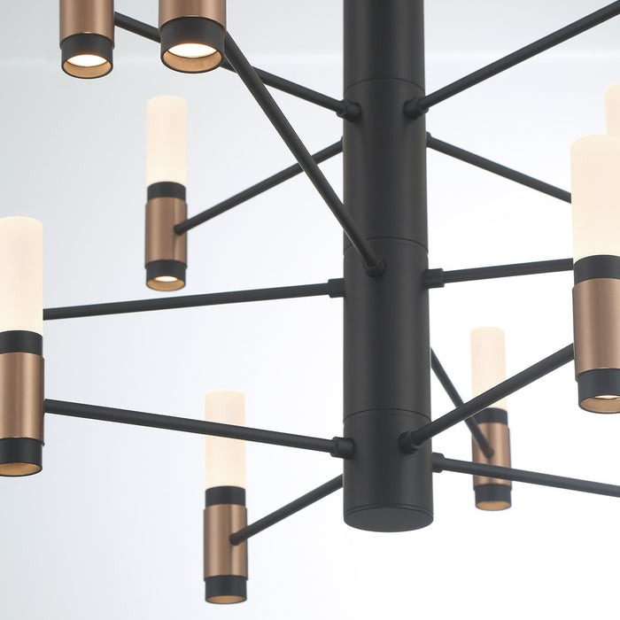Eurofase 46353-016 LED Chandelier, Brass-Black