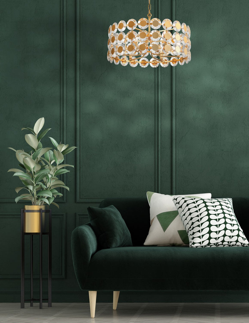 Eurofase 44285-026 Six Light Pendant, Gold