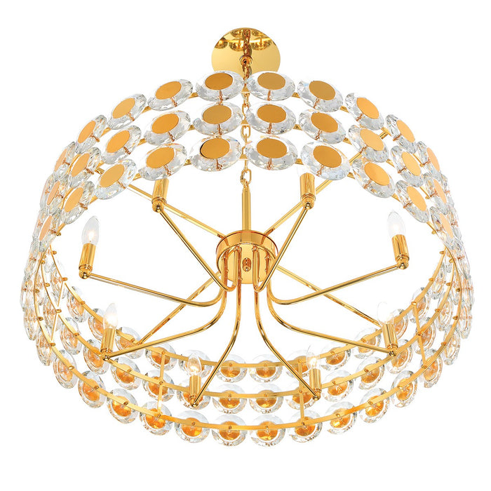 Eurofase 44286-025 Eight Light Pendant, Gold
