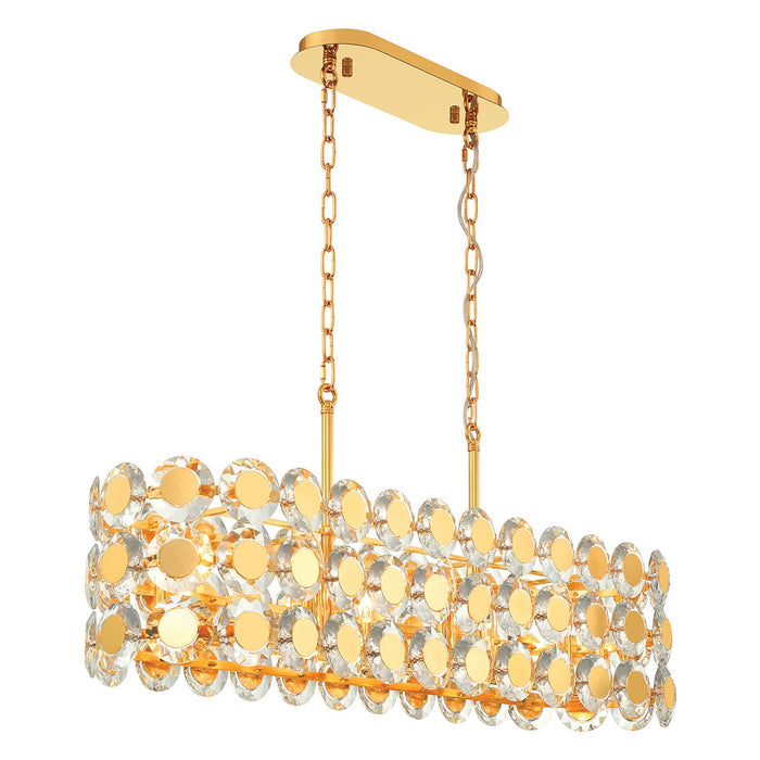Eurofase 44287-020 Eight Light Chandelier, Gold