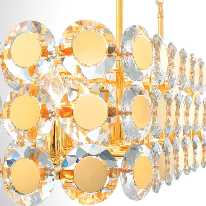 Eurofase 44287-020 Eight Light Chandelier, Gold