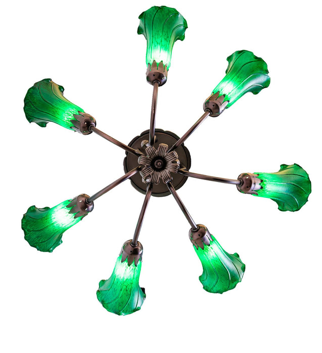 Meyda Tiffany 251578 Seven Light Chandelier, Green,Mahogany Bronze