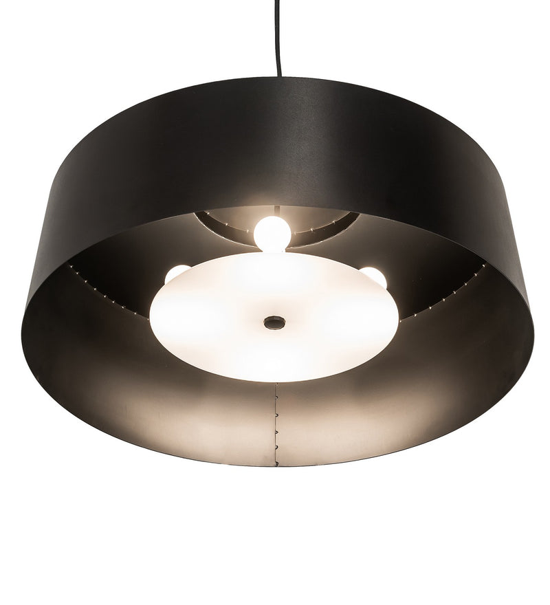 Meyda Tiffany 254069 Four Light Pendant, Textured Black/ Solar Black