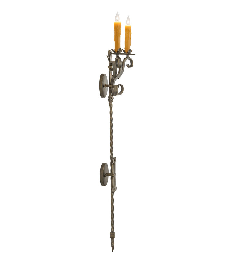 Meyda Tiffany 255162 Two Light Wall Sconce, Antique Brass