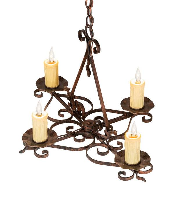 Meyda Tiffany 255172 Four Light Chandelier, Bronze