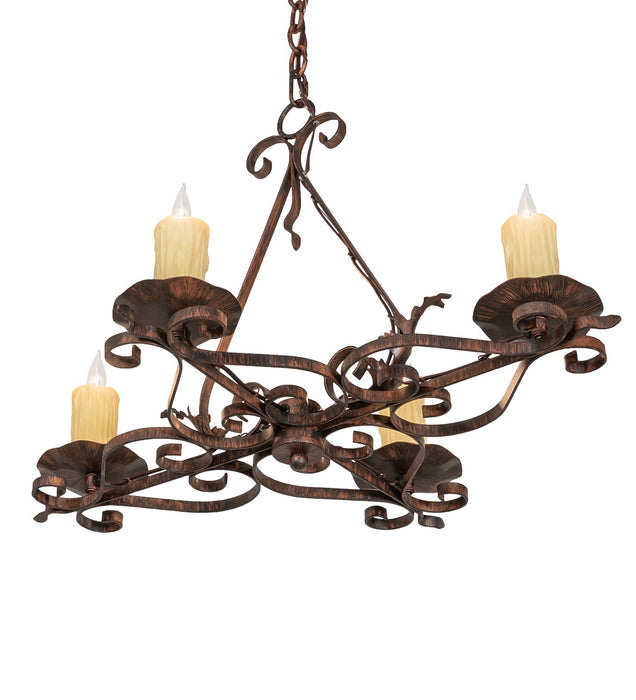 Meyda Tiffany 255172 Four Light Chandelier, Bronze