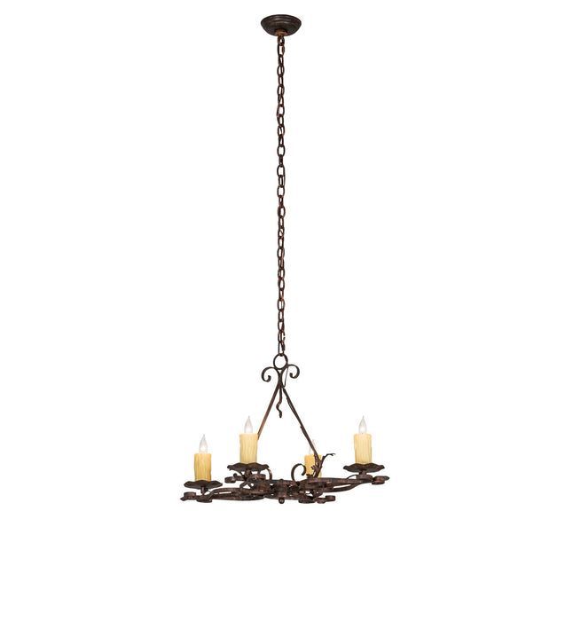 Meyda Tiffany 255172 Four Light Chandelier, Bronze