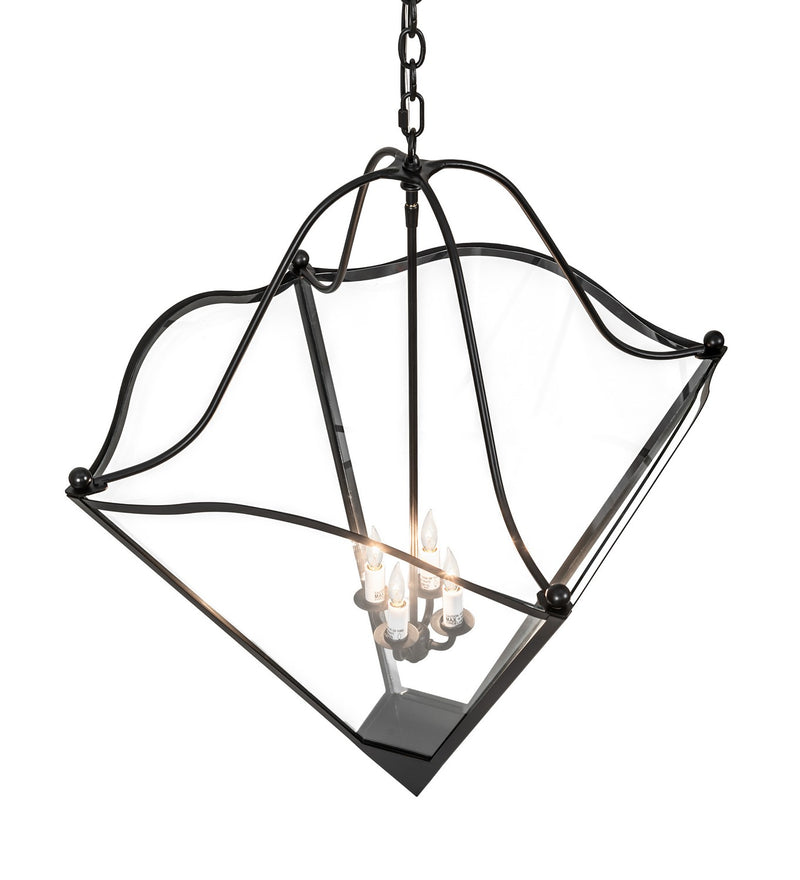 Meyda Tiffany 255438 Four Light Pendant, Blackwash