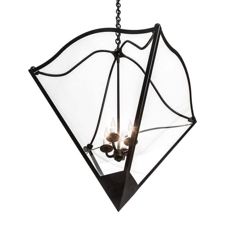 Meyda Tiffany 255438 Four Light Pendant, Blackwash