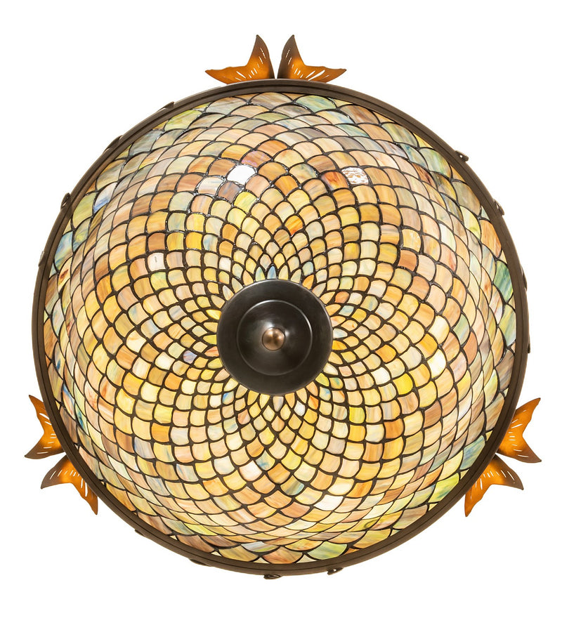 Meyda Tiffany 258344 Four Light Semi-Flushmount, Antique Copper
