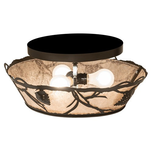 Meyda Tiffany 258940 Three Light Flushmount, Timeless Bronze