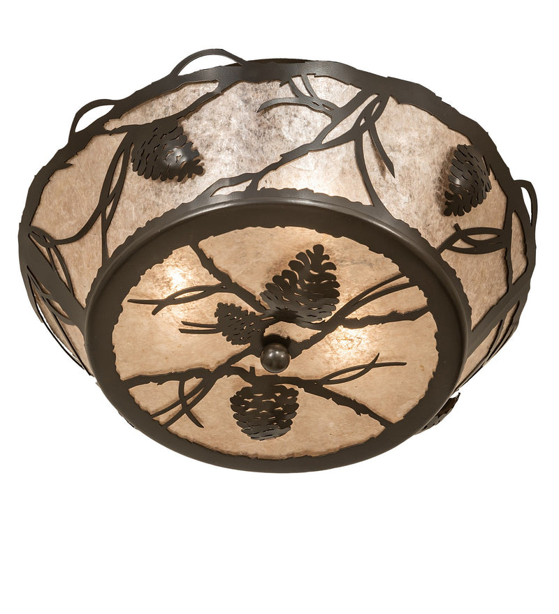 Meyda Tiffany 258940 Three Light Flushmount, Timeless Bronze