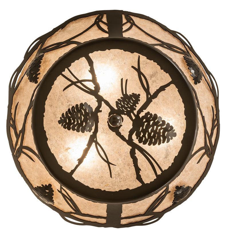 Meyda Tiffany 258940 Three Light Flushmount, Timeless Bronze