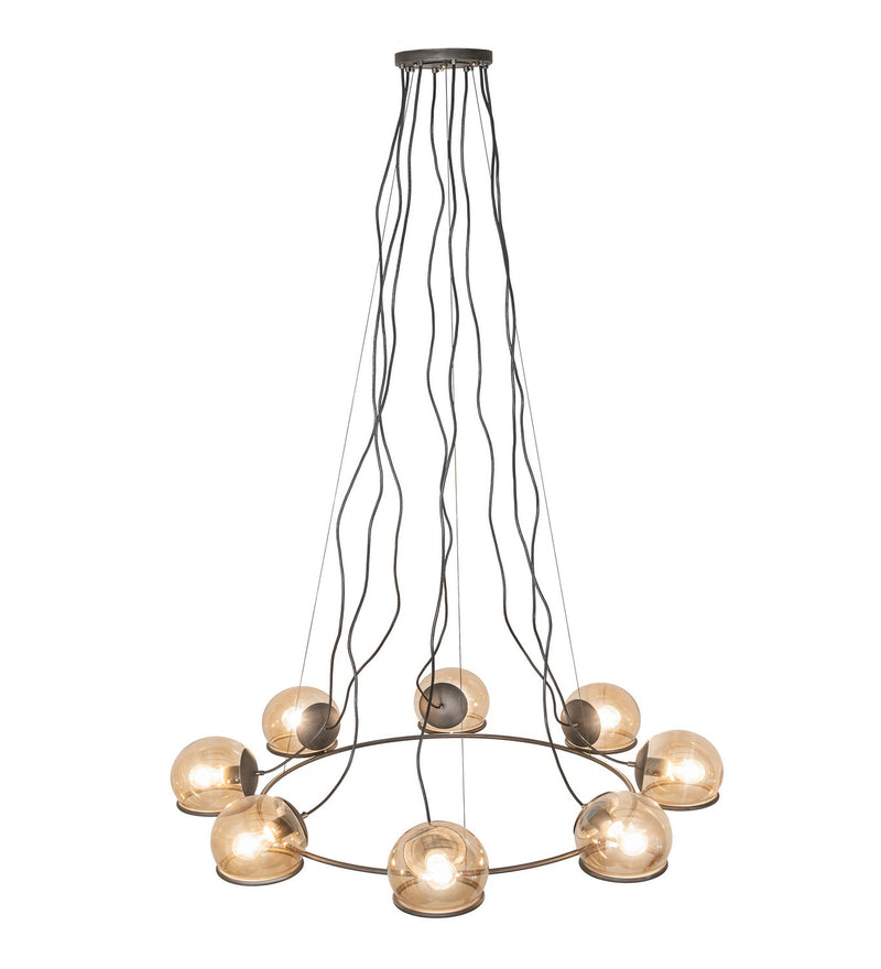 Meyda Tiffany 259040 Eight Light Pendant, Blackened Steel