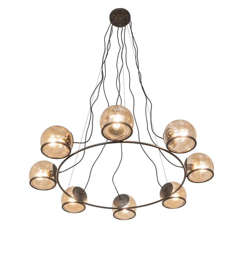 Meyda Tiffany 259040 Eight Light Pendant, Blackened Steel